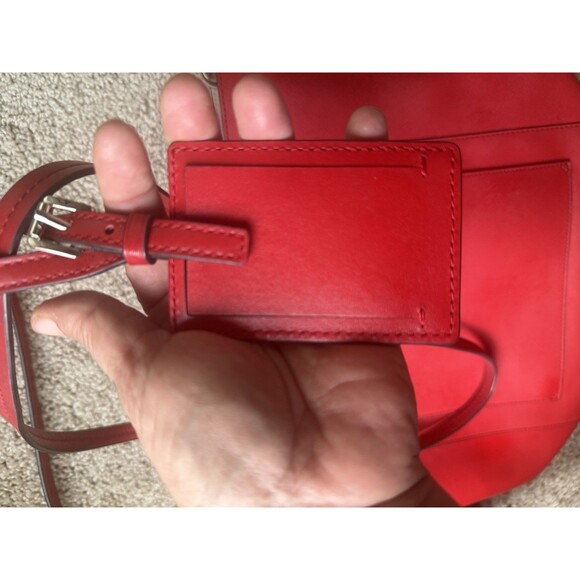 MICHAEL KORS JET SET TRAVEL LARGE Saffiano Bright Red Leather Tote Bag Dividers - Picture 15 of 16